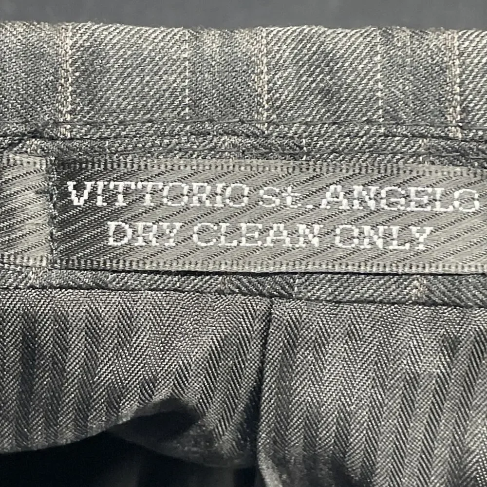 Vittorio St Angelo Mens 56L Gray/Black Stripe Sport Coat Blazer 4 Button Jacket